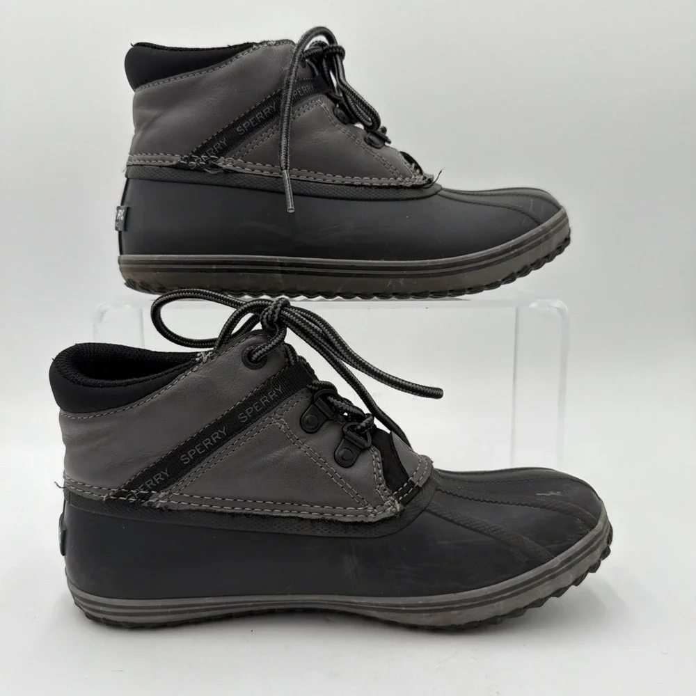 Sperry Boys Bowline Storm‎ Duck Boots | Black & Charcoal Size 3M E21-61911